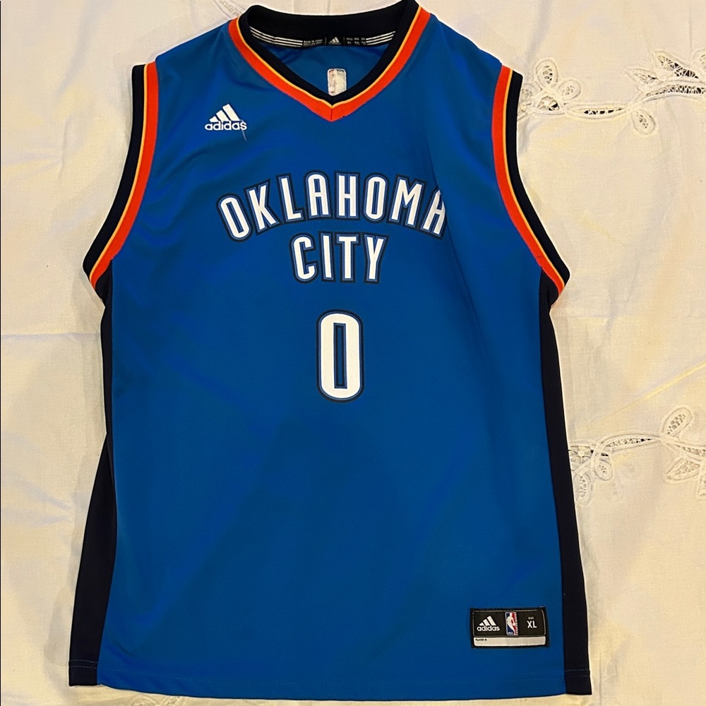 Oklahoma City Thunder Basketball Jersey Westbrook 0 Kids XL